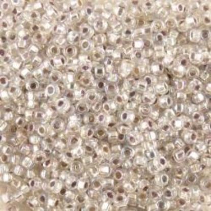 Picture of Size 15 Seed Bead, Silver-Lined Silver Aurora Borealis #635, Approximately 25 Grams