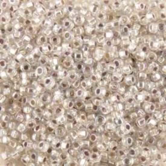 Picture of Size 15 Seed Bead, Silver-Lined Silver Aurora Borealis #635, Approximately 25 Grams