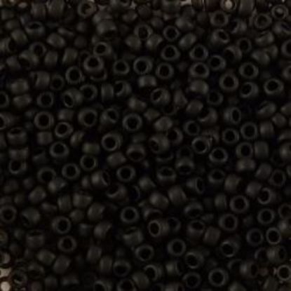 Picture of Size 15 Seed Bead, Opaque Black Matte #F401, Approximately 25 Grams