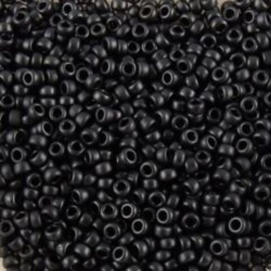 Picture of Size 15 Seed Bead, Hematite Matte #F451, Approximately 25 Grams