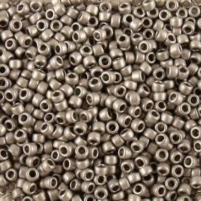 Picture of Size 15 Seed Bead, Nickel Silver Matte #F451D, Approximately 25 Grams