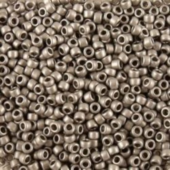 Picture of Size 15 Seed Bead, Nickel Silver Matte #F451D, Approximately 25 Grams