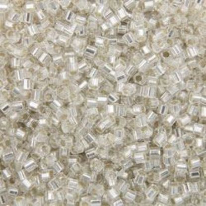 Picture of Size 15 Hexagon Seed Bead, Silver-Lined Crystal #1, Approximately 25 Grams