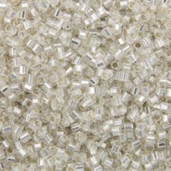 Picture of Size 15 Hexagon Seed Bead, Silver-Lined Crystal #1, Approximately 25 Grams