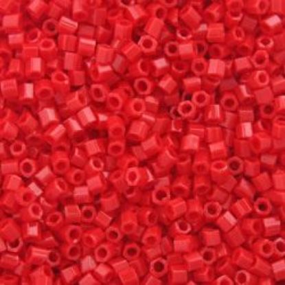 Picture of Size 15 Hexagon Seed Bead, Opaque Red #408, Approximately 25 Grams