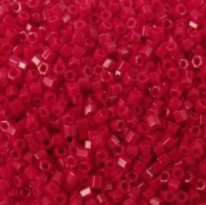 Picture of Size 15 Hexagon Seed Bead, Opaque Dark Red #408A, Approximately 25 Grams