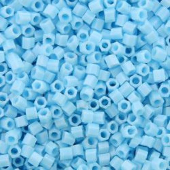Picture of Size 15 Hexagon Seed Bead, Opaque Light Blue #413, Approximately 25 Grams