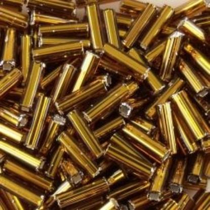 Picture of Silverlined Brown Bugle Beads #5 / Size 6mm<br />Approximately 25 Grams