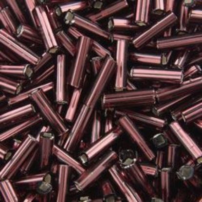 Picture of Silverlined Dark Amethyst Bugle Beads #13 / Size 6mm<br />Approximately 25 Grams