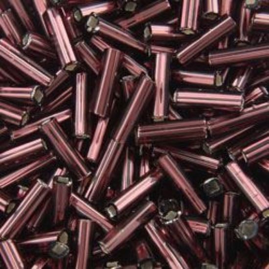Picture of Silverlined Dark Amethyst Bugle Beads #13 / Size 6mm<br />Approximately 25 Grams