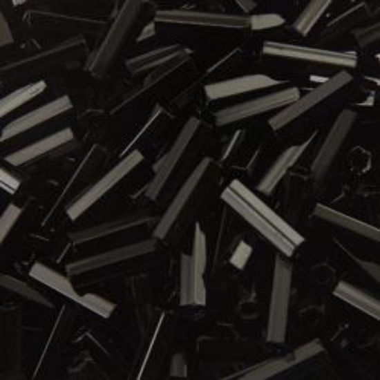 Picture of Opaque Black Bugle Bead #401 / 6mm<br />Approximately 25 Grams