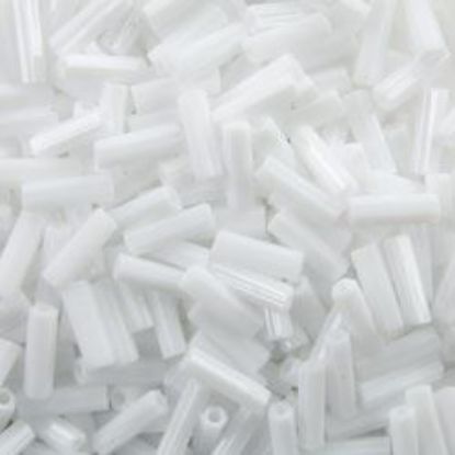 Picture of Opaque White Bugle Bead #402 / 6mm<br />Approximately 25 Grams
