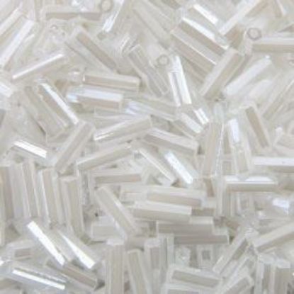 Picture of Opaque Lustre White Pearl Bugle Bead #420 / 6mm<br />Approximately 25 Grams