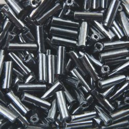 Picture of Metallic Hematite Bugle Beads 6mm Color 451<br />Approximiately 25 Grams