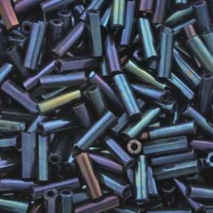 Picture of Metallic Blue Iris Bugle Bead #452 / 6mm<br />Approximately 25 Grams