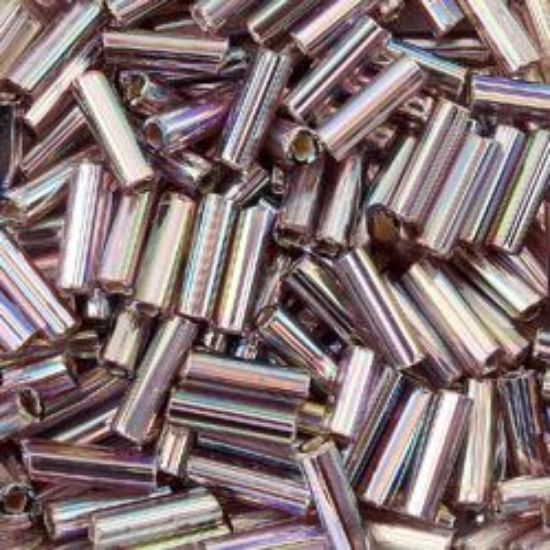 Picture of Silverlined Lt Amethyst AB Bugle Bead #640 / 6mm<br />Approximately 25 Grams