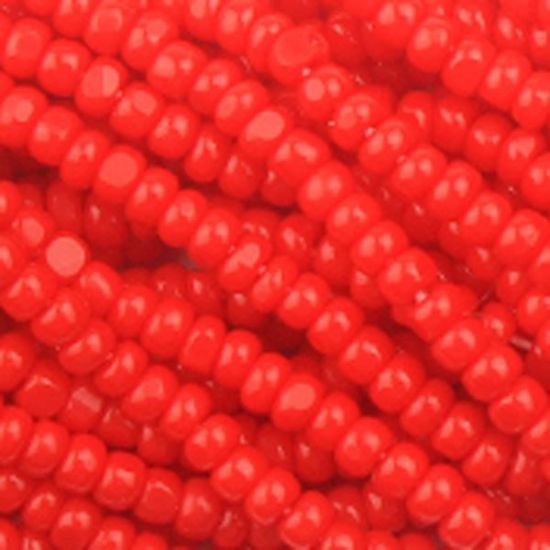 Picture of Size 13 Cut Czech Seed Bead, Medium Red, Sold by the Hank