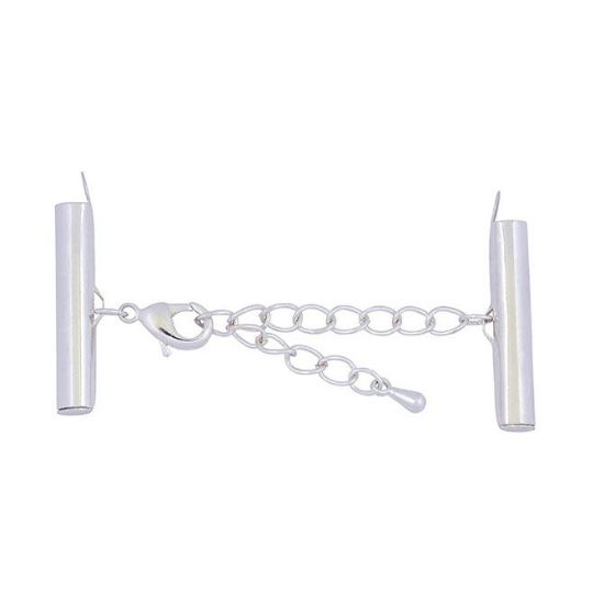 Picture of Silver Plated Slide Connector 25mm, Lobster Extension Clasp 2" 