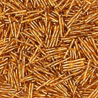 Picture of Silverlined Gold Twist Bugle Beads 20mm<br />Approximately 50 Grams