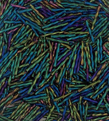 Picture of Opaque Green Iris Twist Bugle Beads 20mm<br />Approximately 50 Grams