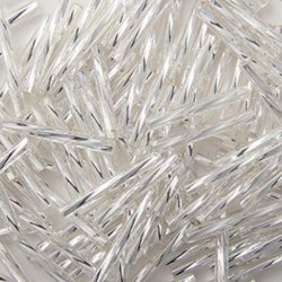 Picture of Silverlined Crystal Twist Bugle Beads 20mm<br />Approximately 50 Grams