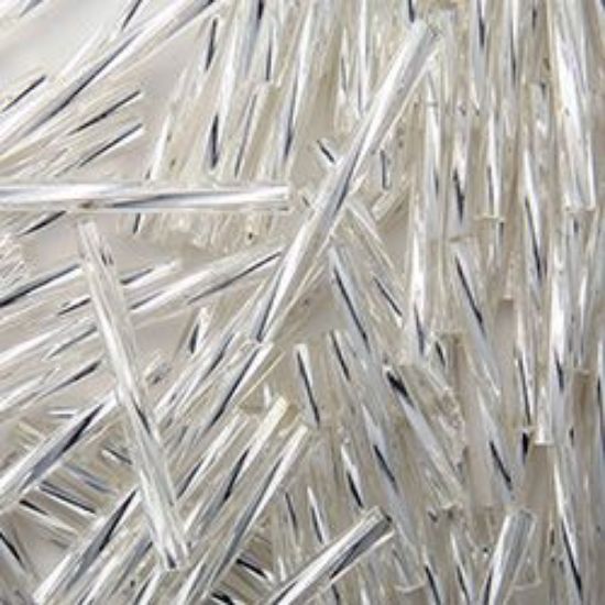 Picture of Silverlined Crystal Twist Bugle Beads 25mm<br />Approximately 50 Grams