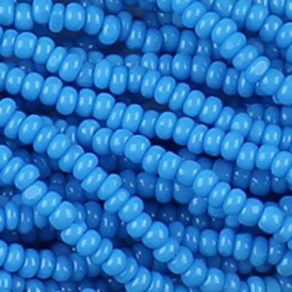 Picture of Size 13 Cut Czech Seed Beads, Turquoise Blue, Sold by the Hank