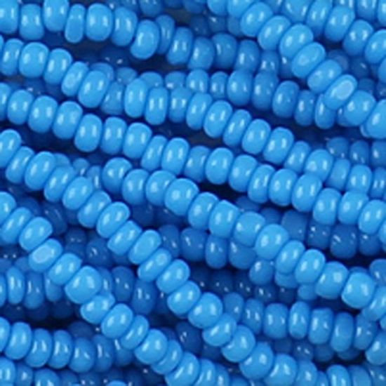 Picture of Size 13 Cut Czech Seed Beads, Turquoise Blue, Sold by the Hank