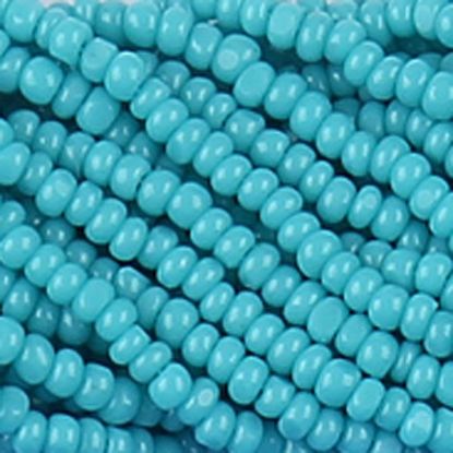 Picture of Size 13 Cut Czech Seed Beads, Green Turquoise, Sold by the Hank