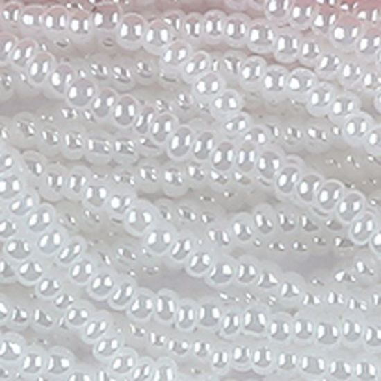 Picture of Size 13 Czech Seed Beads, Opaque Pearl White, Sold by the Hank