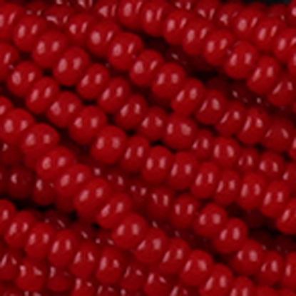 Picture of Size 13 Czech Seed Beads, Opaque Medium Red, Sold by the Hank