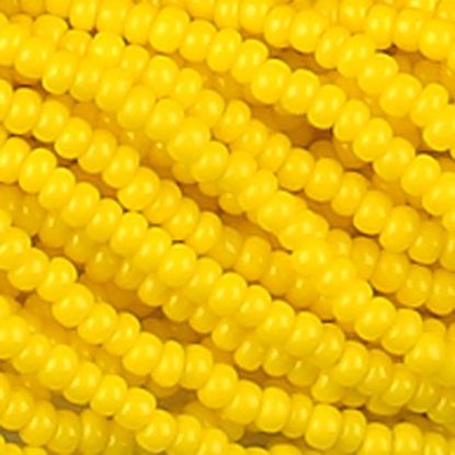 Picture of Size 13 Cut Czech Seed Bead, Opaque Dark Yellow, Sold by the Hank