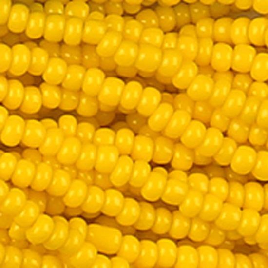 Picture of Size 13 Czech Seed Beads, Opaque Golden Yellow, Sold by the Hank