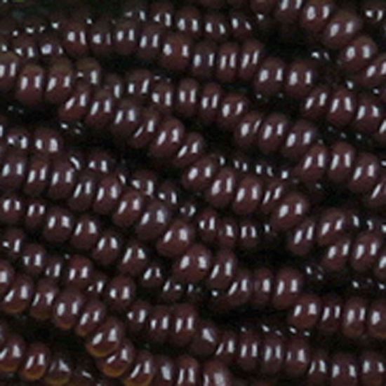 Picture of Size 13 Czech Seed Beads, Opaque Dark Brown, Sold by the Hank