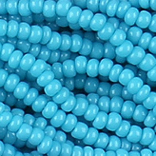 Picture of Size 13 Czech Seed Beads, Opaque Blue Turquoise, Sold by the Hank