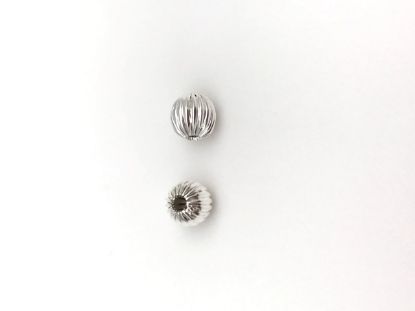Picture of Silver Plated Corrugated Beads 6mm .070"<br />50 Beads
