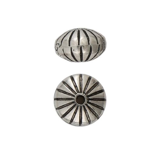 Picture of Silver Plated Navajo Beads, 5X8mm<br />20 Beads