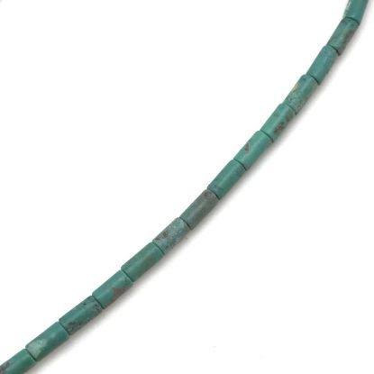 Picture of Stabilized Turquoise Cylinder Bead 4x8mm, 16" Bead Strand