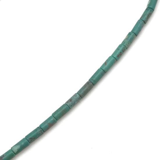 Picture of Stabilized Turquoise Cylinder Bead 4x8mm, 16" Bead Strand