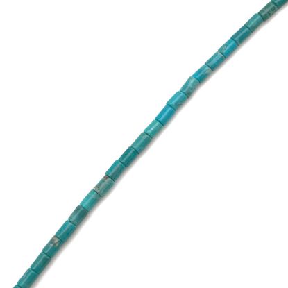 Picture of Stabilized Turquoise Cylinder Bead 4x6mm, 16" Bead Strand