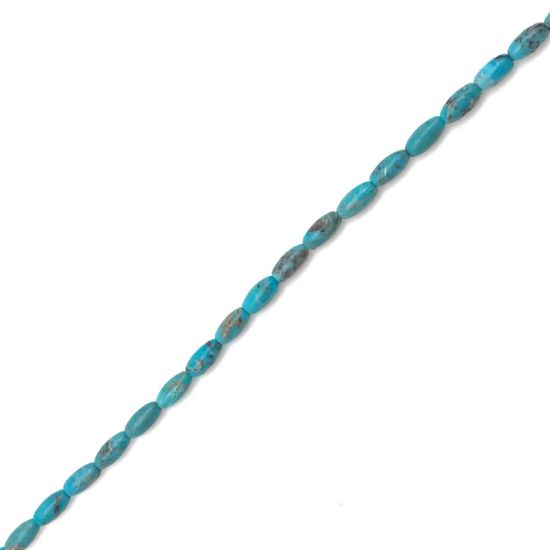 Picture of Stabilized Turquoise Rice Bead 3x6mm, 16" Bead Strand