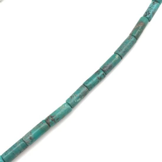 Picture of Stabilized Turquoise Cylinder Bead 5x10mm, 16" Bead Strand