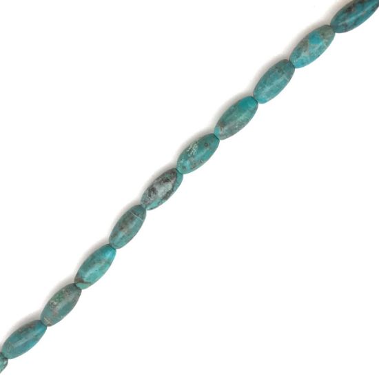 Picture of Stabilized Turquoise Rice Bead 5x10mm, 16" Bead Strand