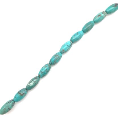 Picture of Stabilized Turquoise Rice Bead 6x12mm, 16" Bead Strand