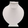 Picture of White Faux Leather Combination Necklace, Earring and Ring Display, 7-1/2" L x 6-1/2" W x 9" H, Sold individually, Imported