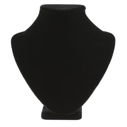 Picture of Black Velvet Wide Shoulder Necklace Display, 6-1/2" L x 2-3/4" W x 6-1/2" H, Sold individually, Imported 