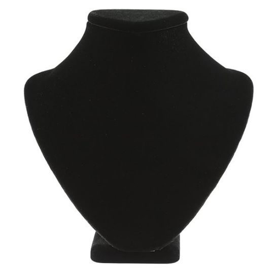 Picture of Black Velvet Wide Shoulder Necklace Display, 6-1/2" L x 2-3/4" W x 6-1/2" H, Sold individually, Imported 