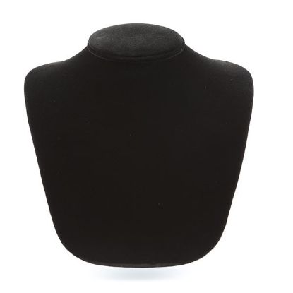 Picture of Black Velvet Wide Shoulder Necklace Display, 8-1/8" L x 8-1/2" W x 6-1/4" H, Sold individually, Imported