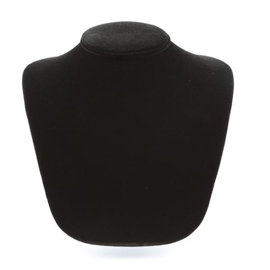 Picture of Black Velvet Wide Shoulder Necklace Display, 8-1/8" L x 8-1/2" W x 6-1/4" H, Sold individually, Imported
