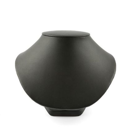 Picture of Black Faux Leather Low Profile Necklace Display, 8-1/2" L x 7-1/4" W x 6-1/2" H, Sold individually, Imported